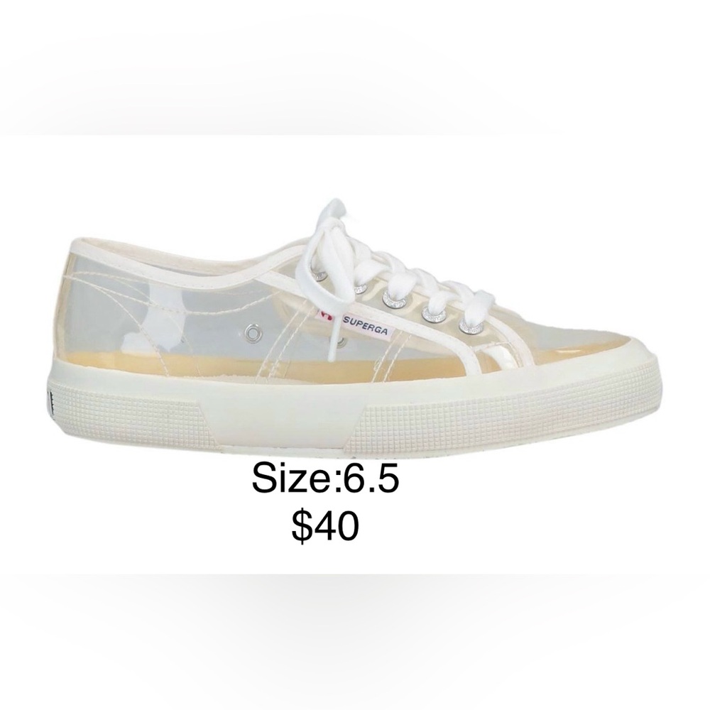 Superga Transparent Sneakers with White Accents